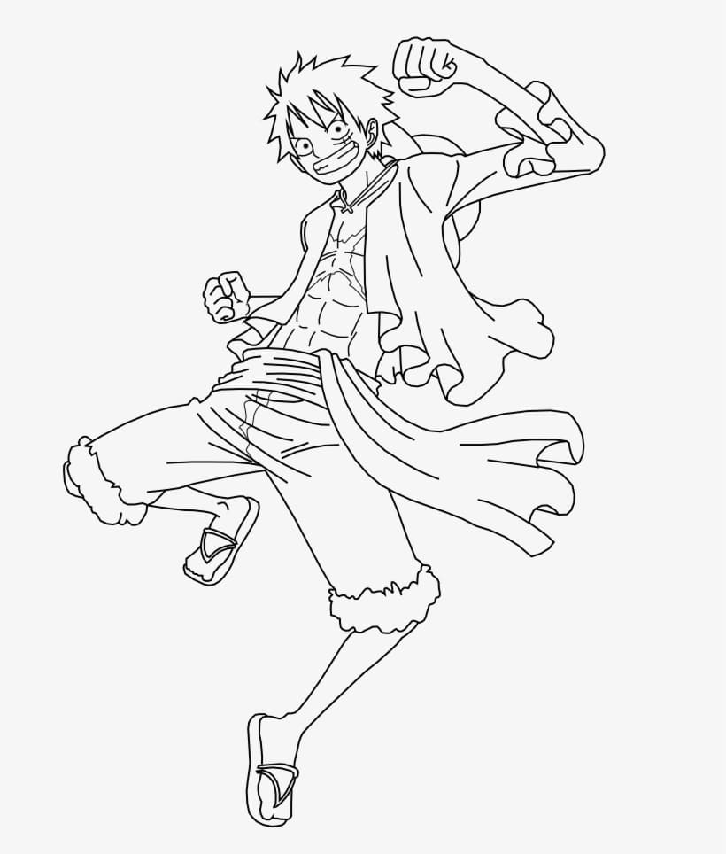 1 Yaş Çocuklar İçin Luffy Boyama Sayfası