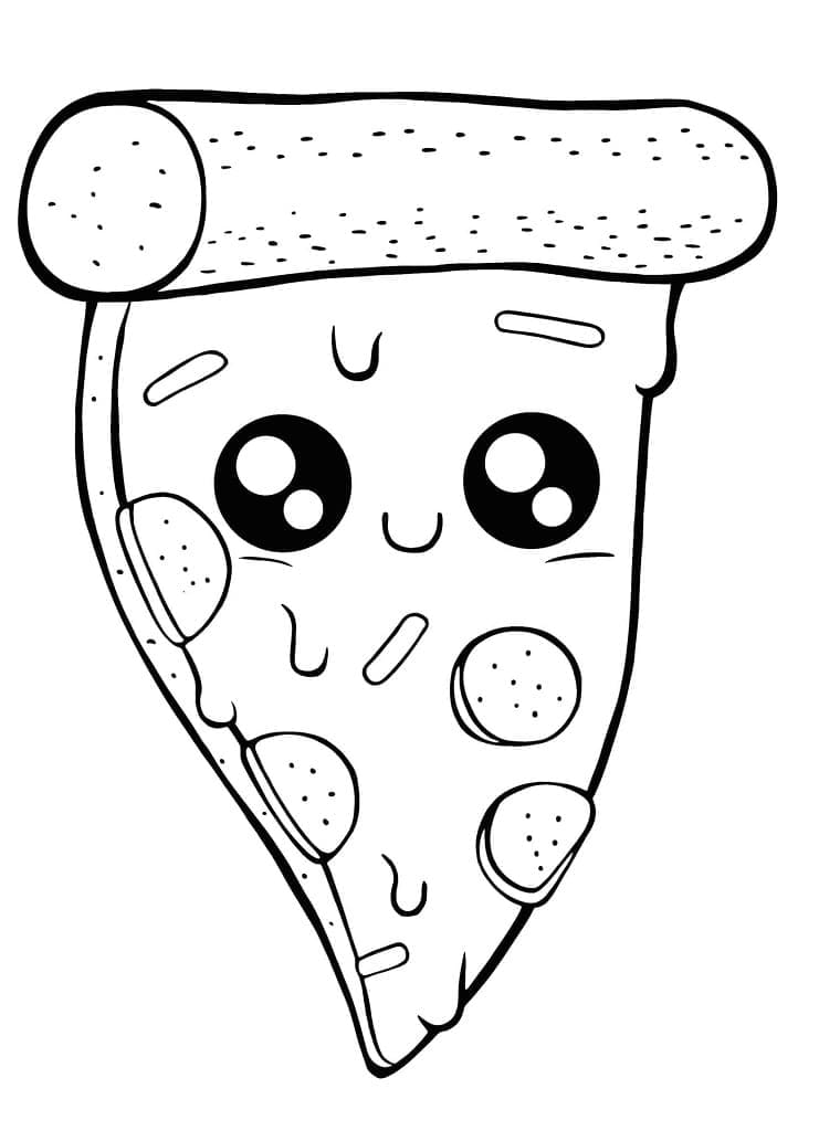 1 Yaş Çocuklar İçin Pizza Boyama Sayfası