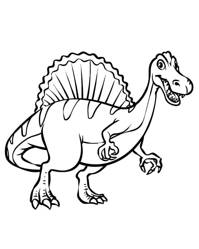 1 Yaş Çocuklar İçin Spinosaurus Boyama Sayfası