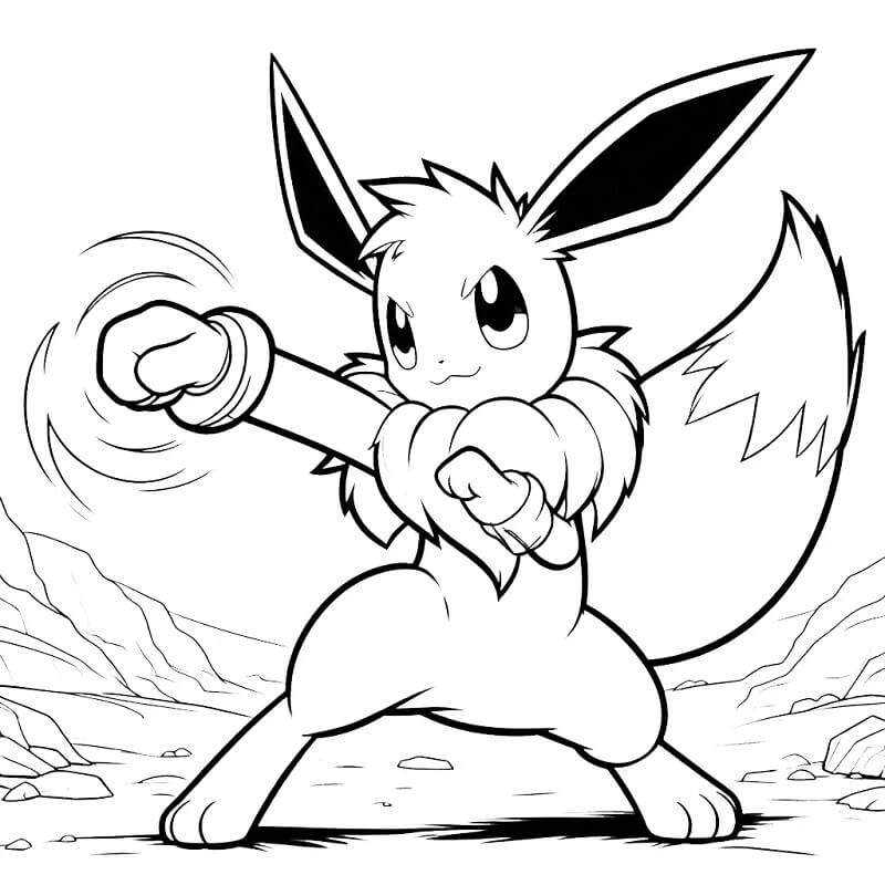2 Yaş Çocuklar İçin Eevee Boyama Sayfası
