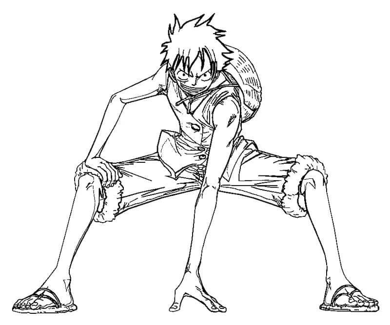 2 Yaş Çocuklar İçin Luffy Boyama Sayfası