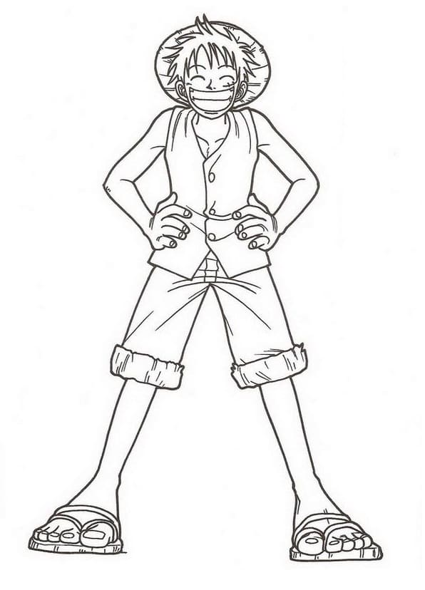 3 Yaş Çocuklar İçin Luffy Boyama Sayfası