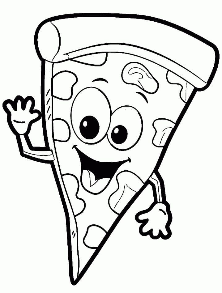 3 Yaş Çocuklar İçin Pizza Boyama Sayfası