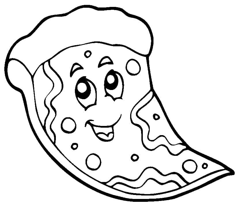4 Yaş Çocuklar İçin Pizza Boyama Sayfası