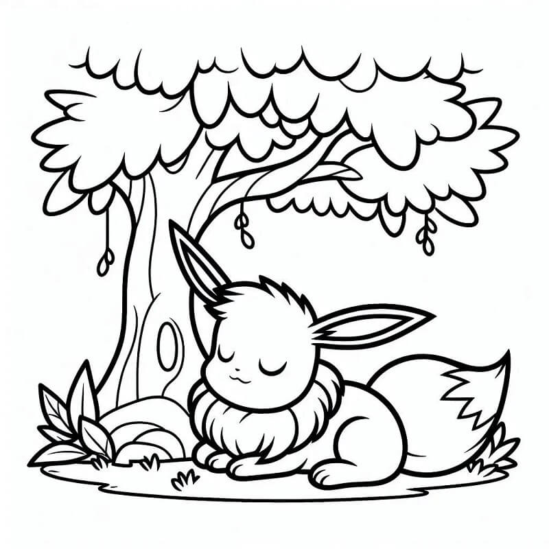 5 Yaş Çocuklar İçin Eevee Boyama Sayfası