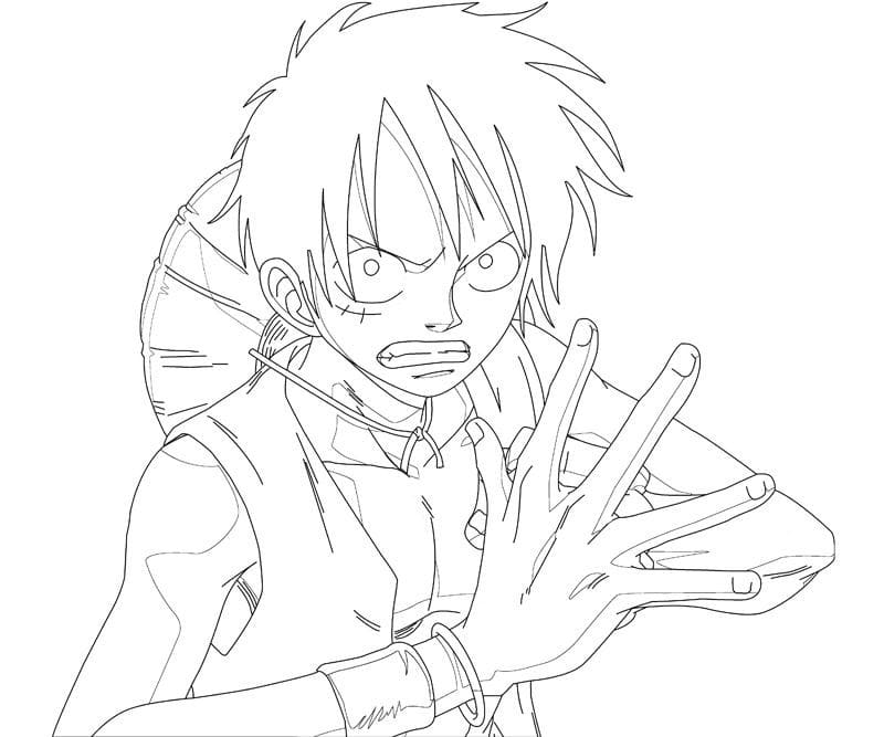 5 Yaş Çocuklar İçin Luffy Boyama Sayfası