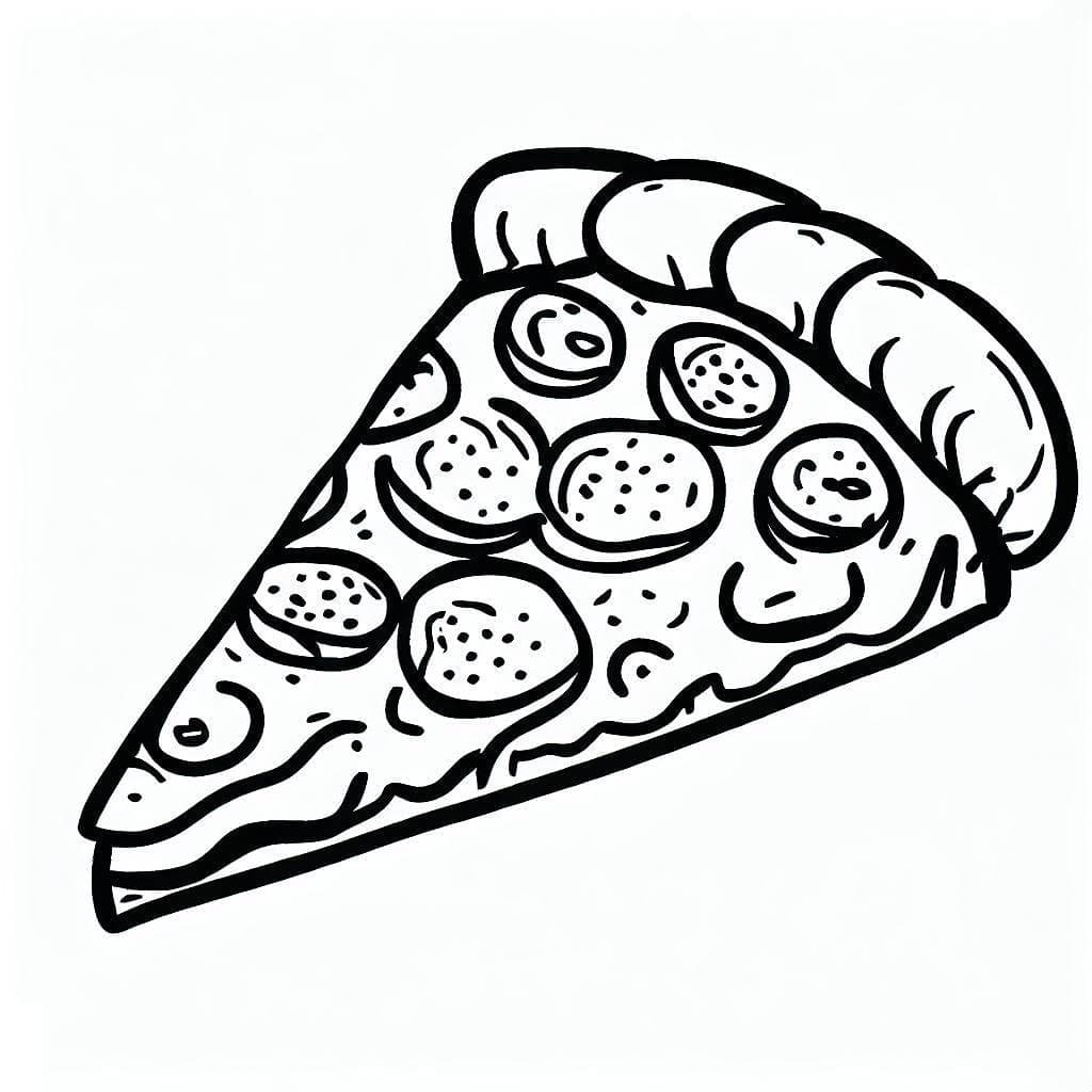 5 Yaş Çocuklar İçin Pizza Boyama Sayfası