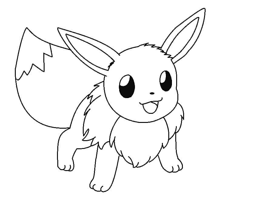 6 Yaş Çocuklar İçin Eevee Boyama Sayfası