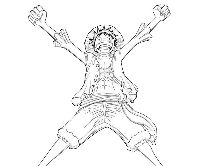6 Yaş Çocuklar İçin Luffy Boyama Sayfası