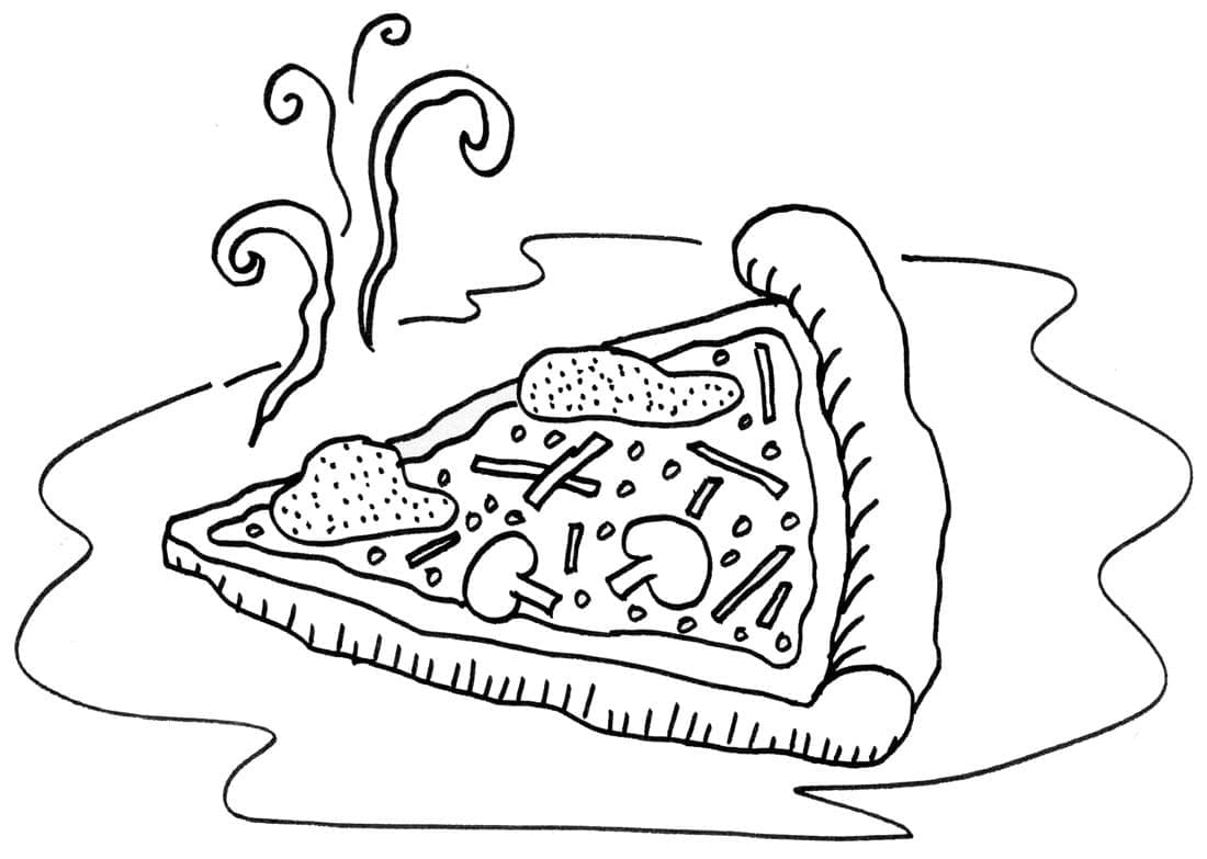 6 Yaş Çocuklar İçin Pizza Boyama Sayfası