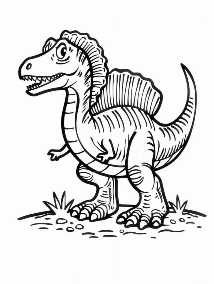 6 Yaş Çocuklar İçin Spinosaurus Boyama Sayfası