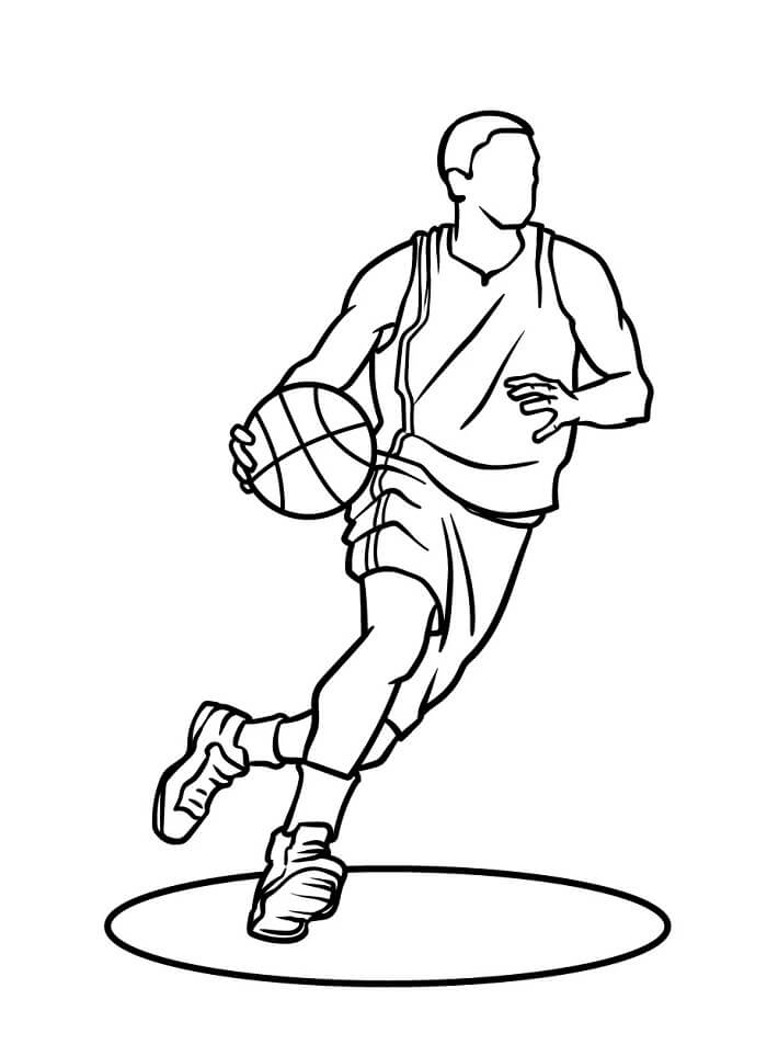 Adam Basketbol Oynuyor Boyama Sayfası