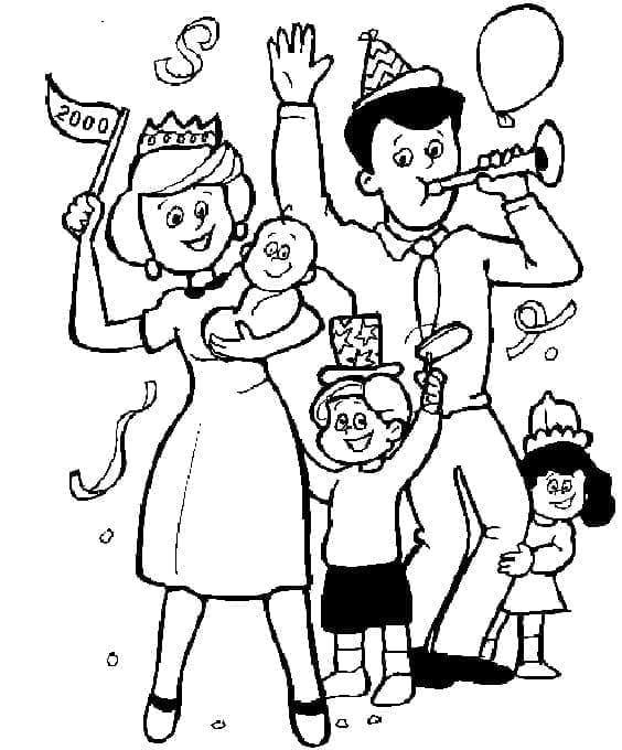 Aile Yazdır Boyama Sayfası