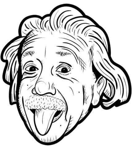 Albert Einstein Çocuklar İçin Boyama Sayfası
