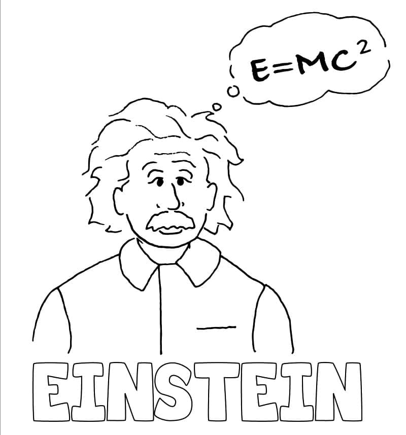 Albert Einstein Ücretsiz Boyama Sayfası