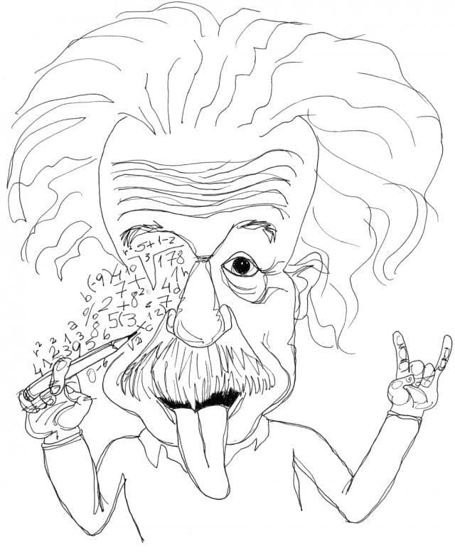 Albert Einstein Yazdır Boyama Sayfası