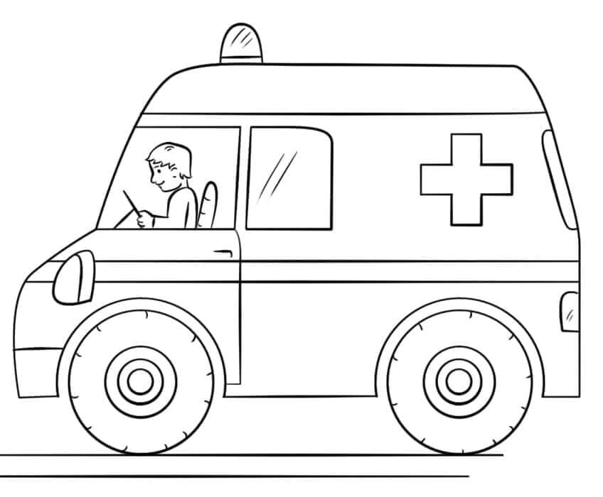 Ambulans (11) Boyama Sayfası