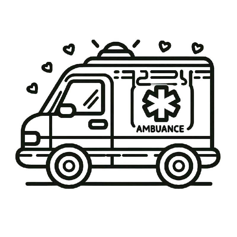 Ambulans (5) Boyama Sayfası