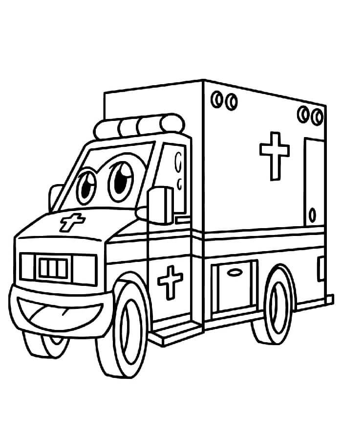 Ambulans (9) Boyama Sayfası