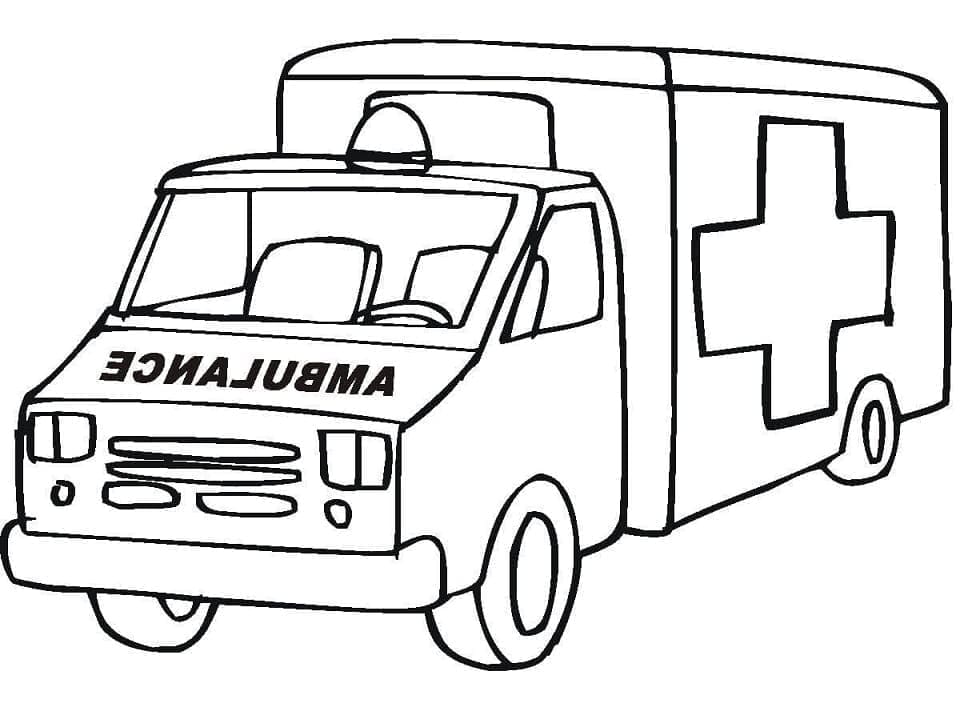 Ambulans Ücretsiz Olarak Boyama Sayfası