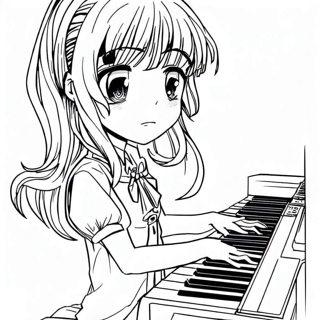 Anime Kızı (10) Boyama Sayfası
