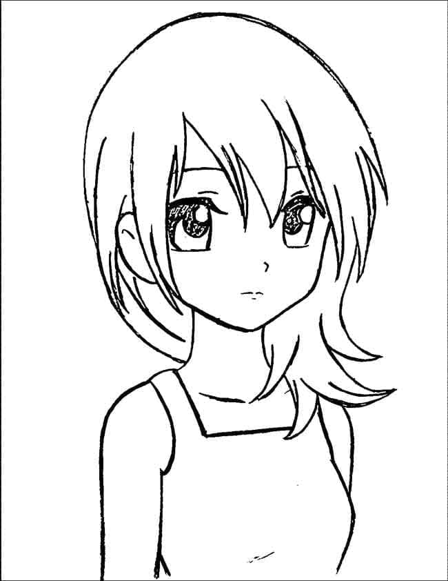 Anime Kızı (11) Boyama Sayfası