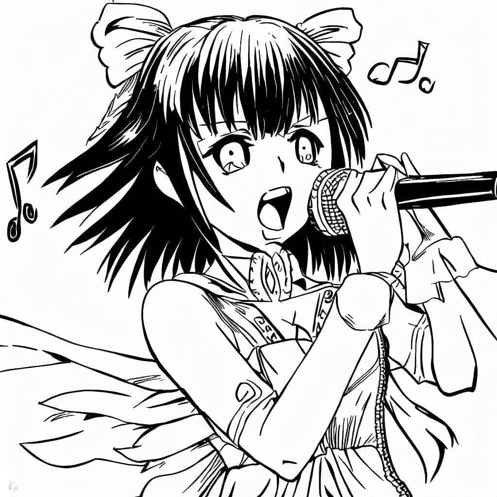 Anime Kızı (12) Boyama Sayfası