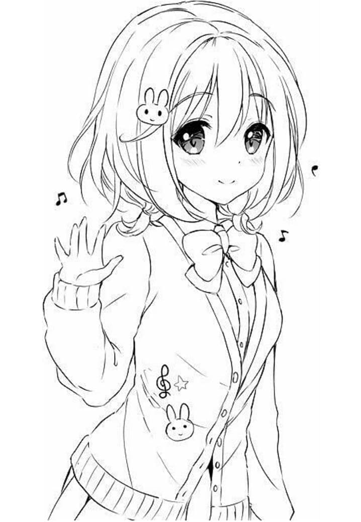 Anime Kızı (16) Boyama Sayfası