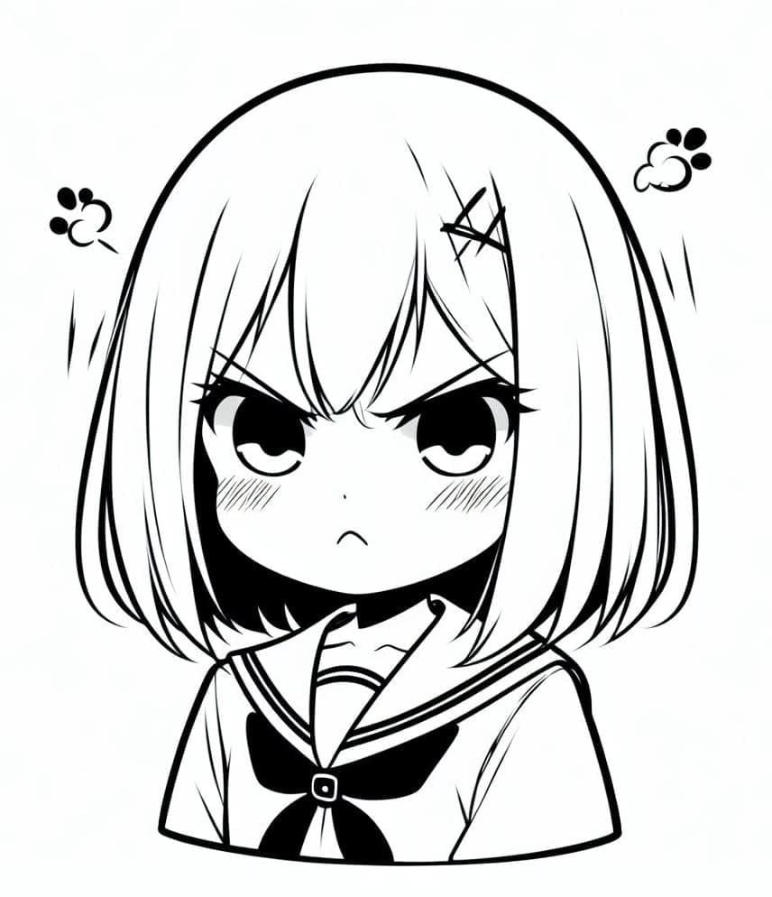 Anime Kızı (18) Boyama Sayfası