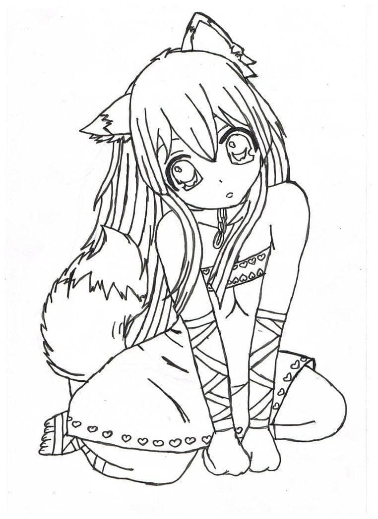 Anime Kızı (20) Boyama Sayfası