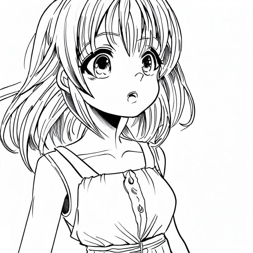 Anime Kızı (21) Boyama Sayfası