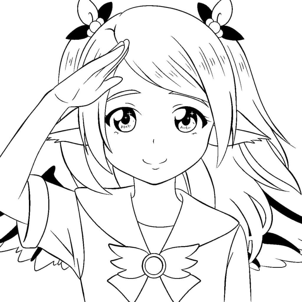 Anime Kızı (22) Boyama Sayfası