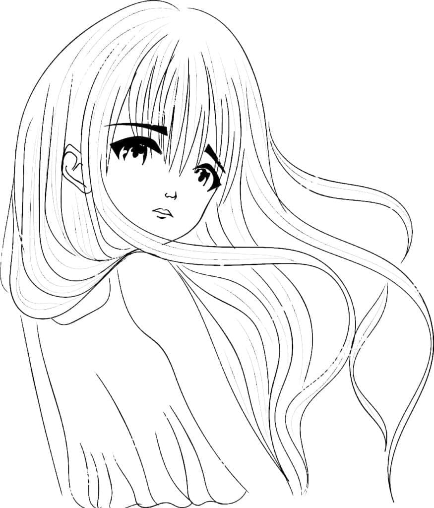 Anime Kızı (25) Boyama Sayfası