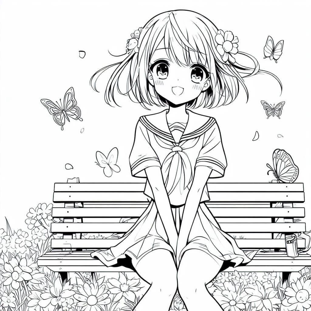 Anime Kızı (3) Boyama Sayfası