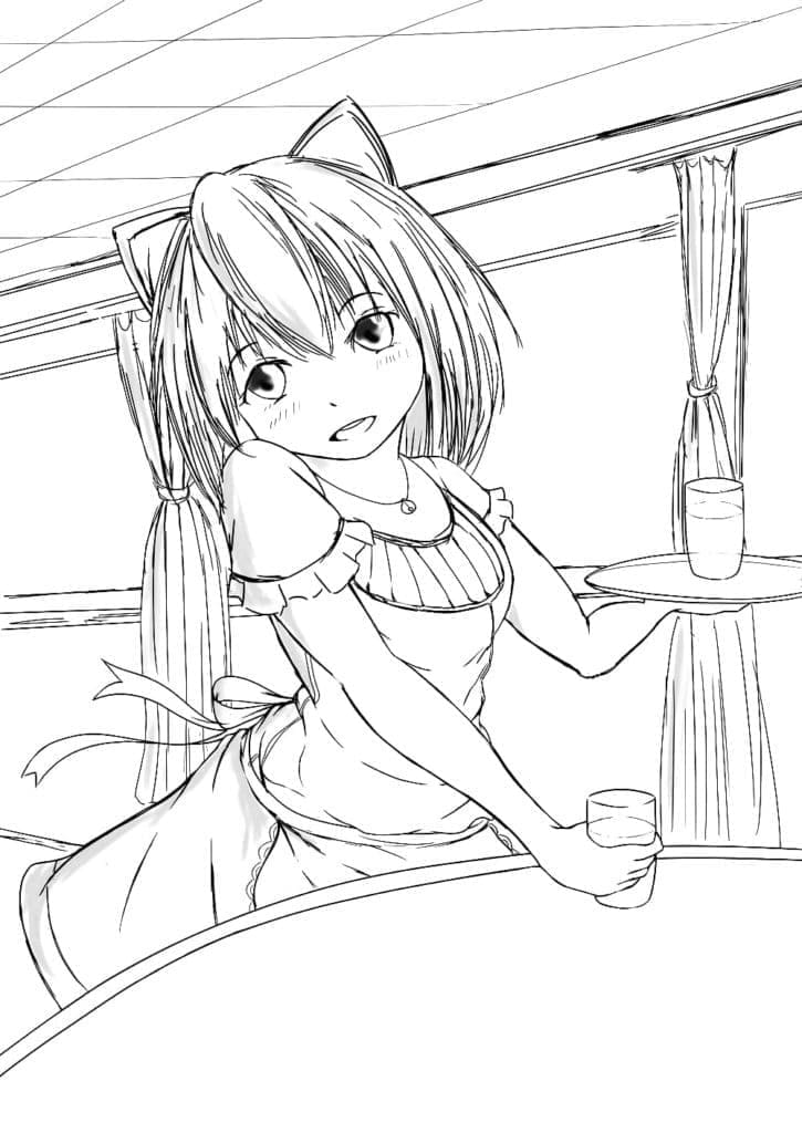 Anime Kızı (35) Boyama Sayfası