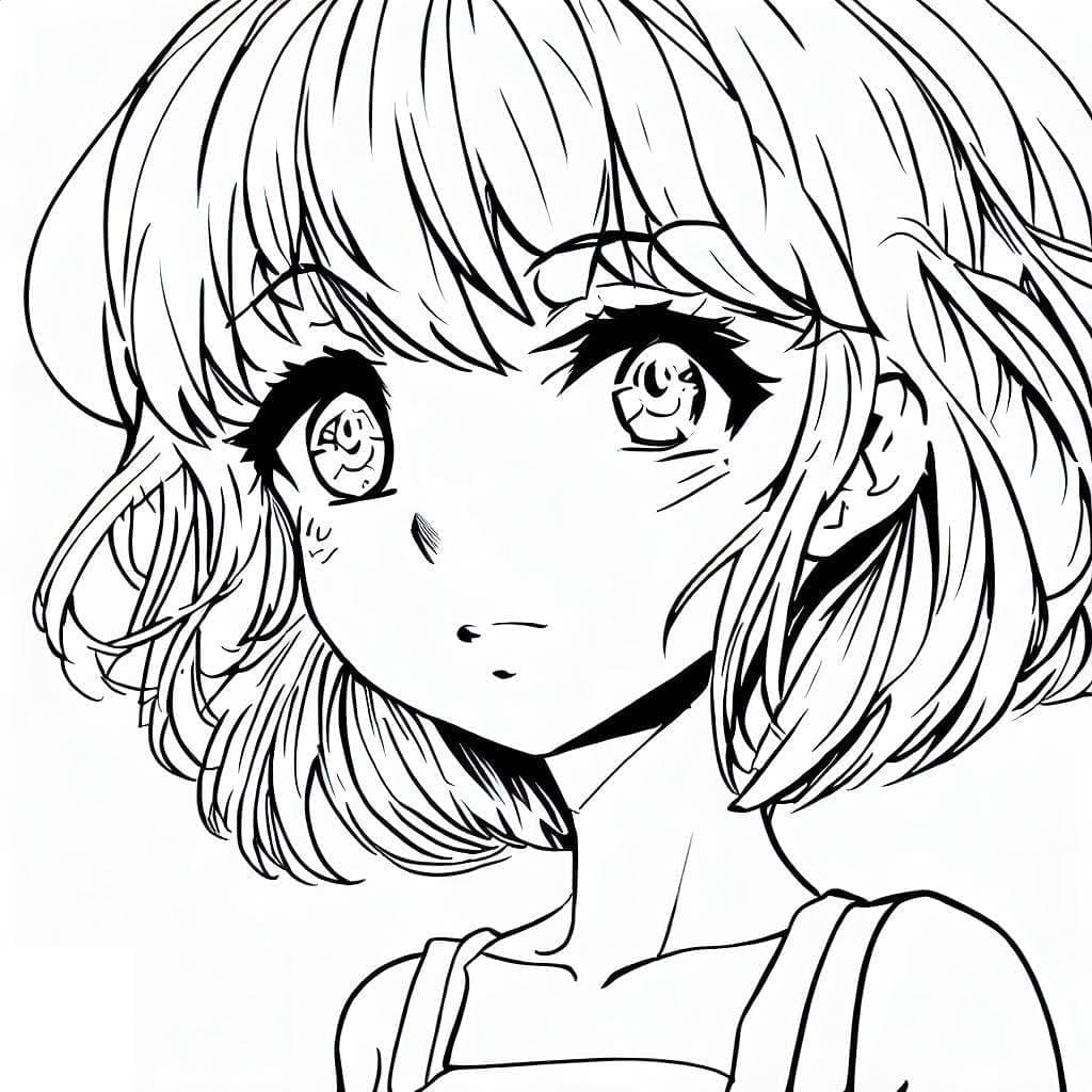 Anime Kızı Boyama Sayfaları