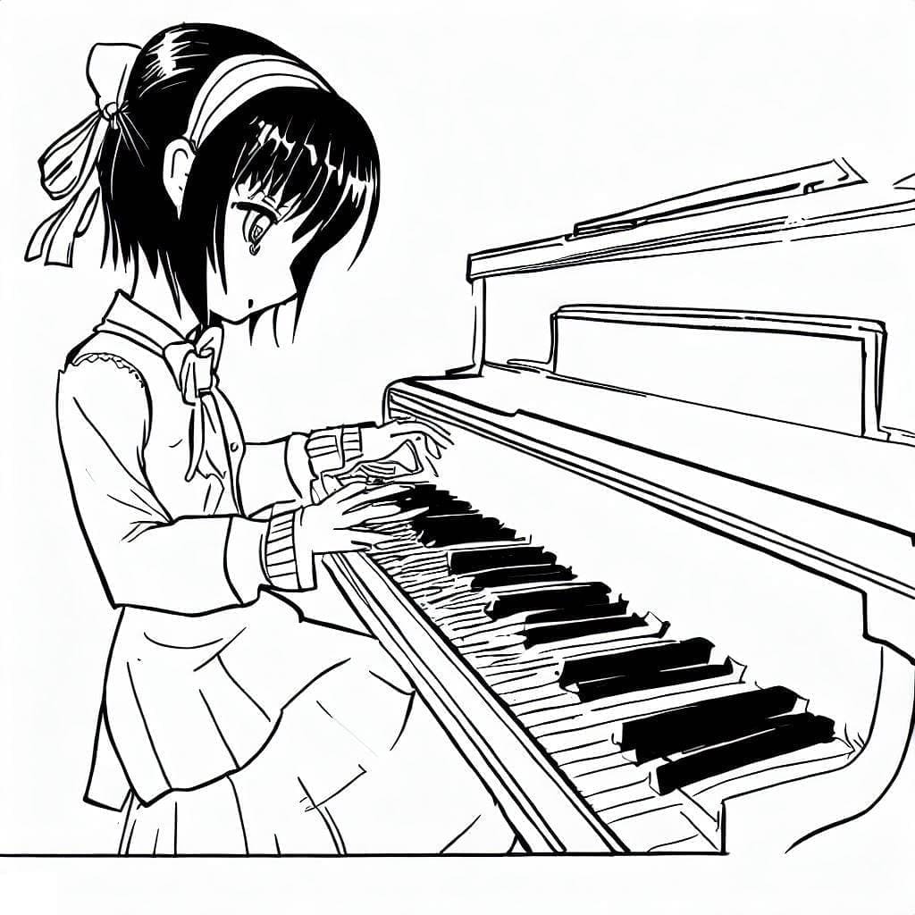 Anime Kızı (8) Boyama Sayfası
