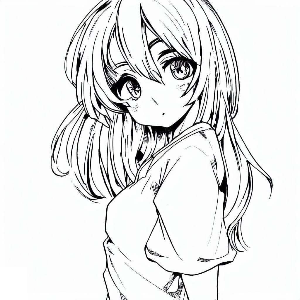 Anime Kızı (9) Boyama Sayfası