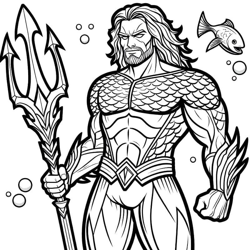 Aquaman Baskı Görseli Boyama Sayfası