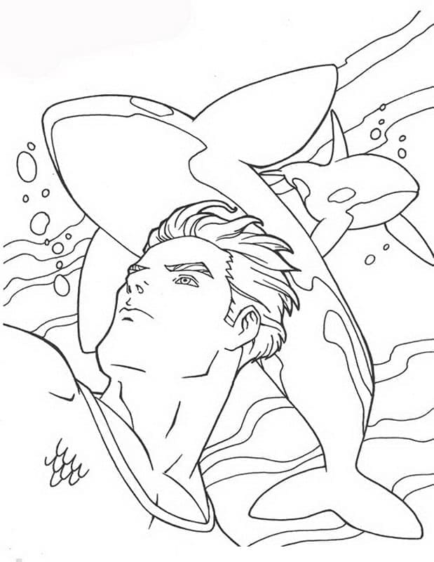 Aquaman Görseli Boyama Sayfası