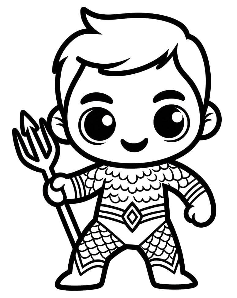 Aquaman Resmi Çocuklar İçin Boyama Sayfası