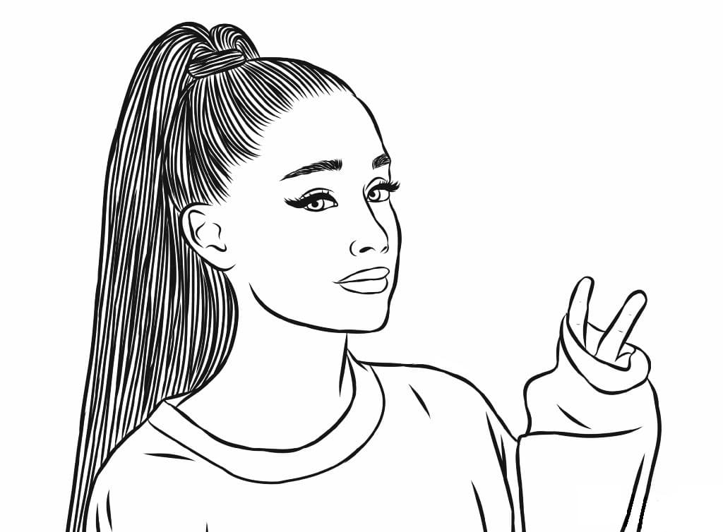 Ariana Grande Çocuklar İçin Boyama Sayfası