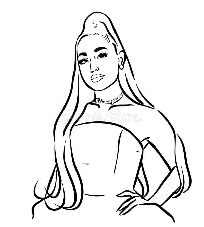 Ariana Grande Renklendirmek İçin Boyama Sayfası