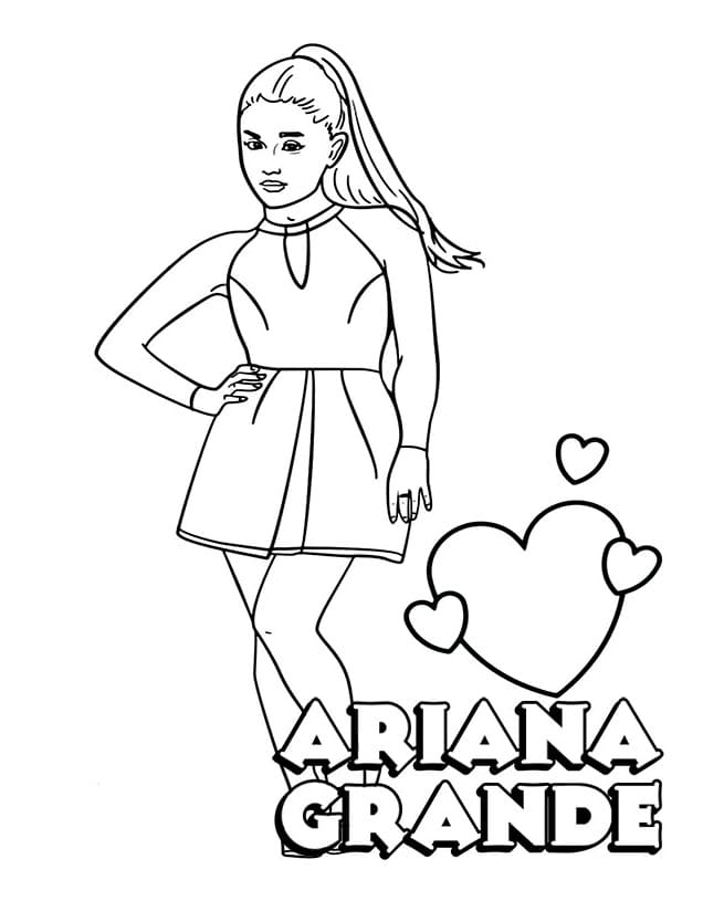 Ariana Grande Ücretsiz Çocuklar İçin Boyama Sayfası