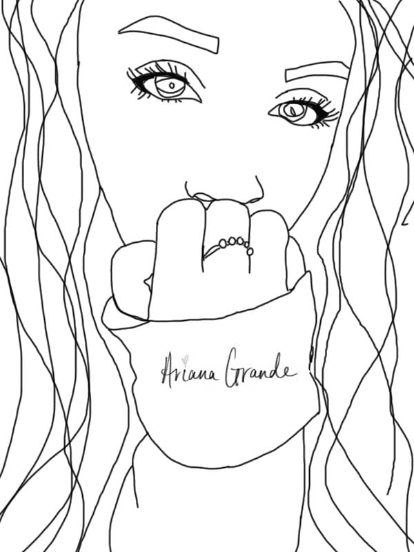 Ariana Grande Ücretsiz Resim Boyama Sayfası