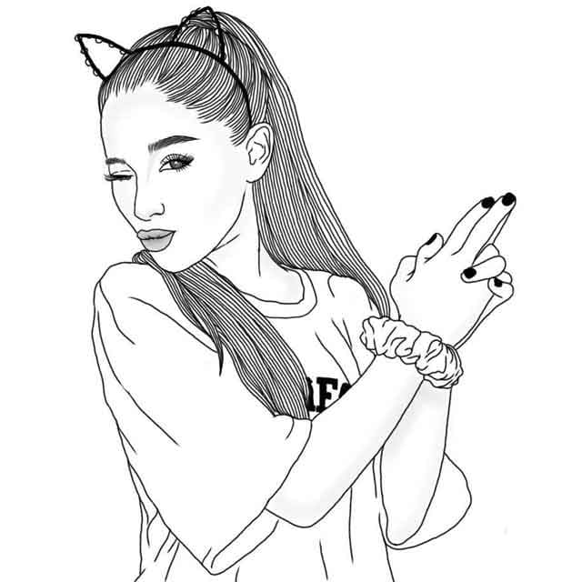 Ariana Grande Ücretsiz Boyama Sayfası