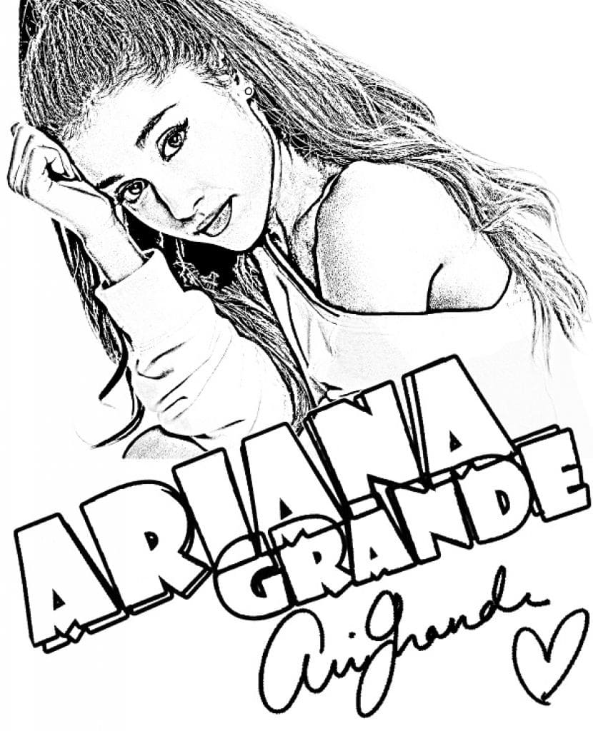 Ariana Grande Yazdır Boyama Sayfası