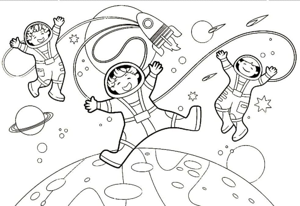Astronot Yazdır Boyama Sayfası