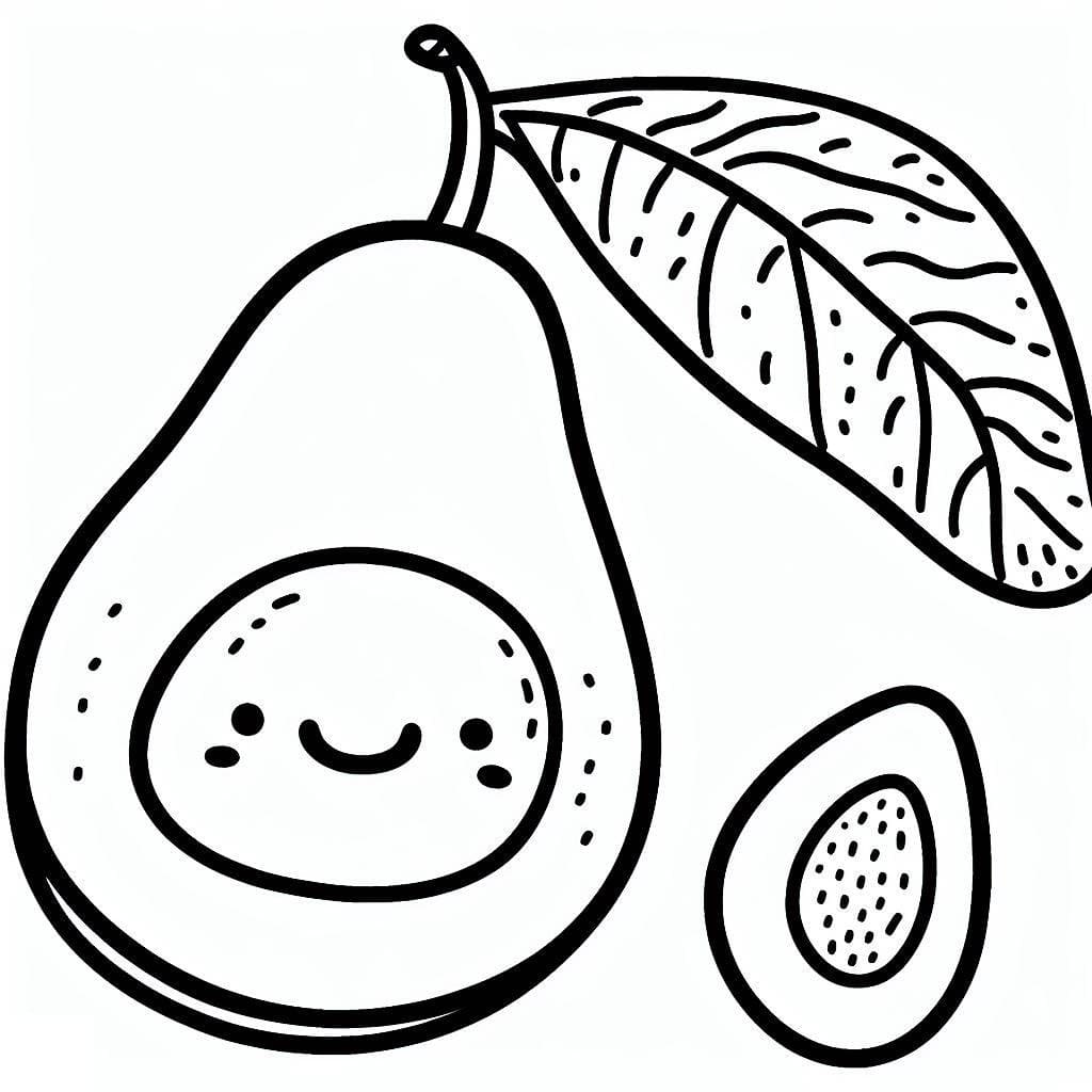 Avokado (4) Boyama Sayfası