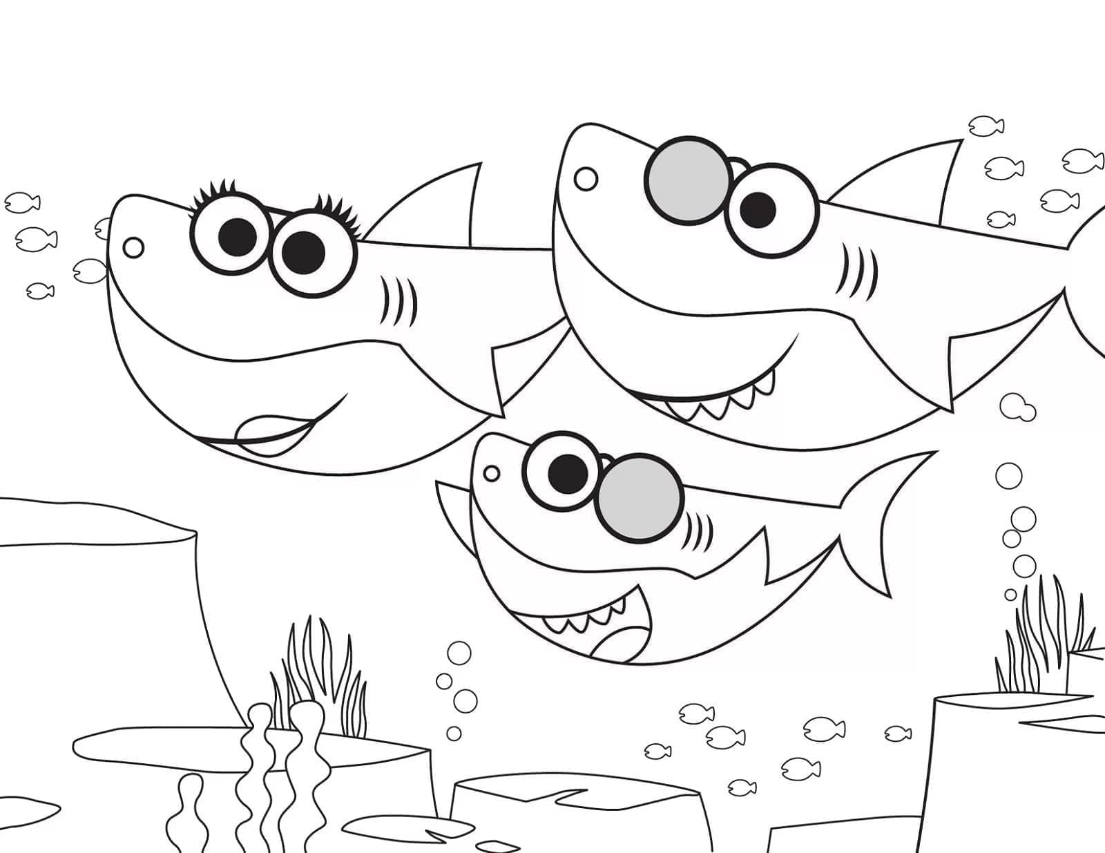 Baby Shark (10) Boyama Sayfası